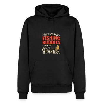 Meine Lieblings-Angelkameraden nennen mich Opa - Männer Premium Bio Hoodie - Schwarz - Vorne - Nico (187cm)