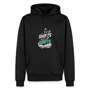 Wenn es sich verschiebt, driftet es - Männer Premium Bio Hoodie - Schwarz - Vorne - Nico (187cm)