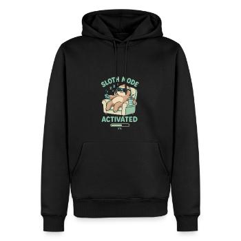 Faultiermodus aktiviert - Männer Premium Bio Hoodie - Schwarz - Vorne - Nico (187cm)