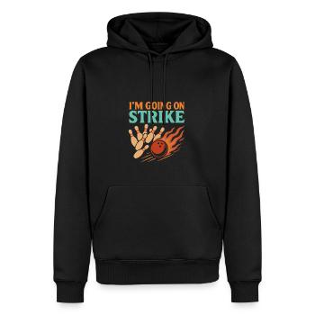 Ich gehe in den Streik - Männer Premium Bio Hoodie - Schwarz - Vorne - Nico (187cm)