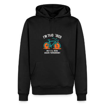 Ich bin zwei müde - Männer Premium Bio Hoodie - Schwarz - Vorne - Nico (187cm)
