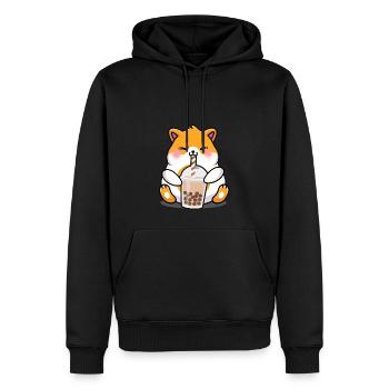 Hamster Boba Tea Drôle Bubble Tea Foodie Pet Lover - Sweat à capuche Premium bio Homme - noir - Devant - Nico (187cm)