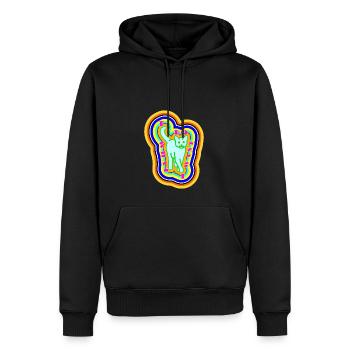 Ich tue, was ich will Katze Psychedelische Aura Regenbogen - Männer Premium Bio Hoodie - Schwarz - Vorne - Nico (187cm)