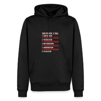 Der Perfekte Tag, Steirische Harmonika Quetschn - Männer Premium Bio Hoodie - Schwarz - Vorne - Nico (187cm)