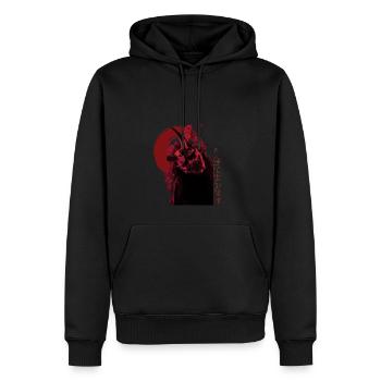 Masque Oni japonais Démon Hannya Oger - Sweat à capuche Premium bio Homme - noir - Devant - Nico (187cm)