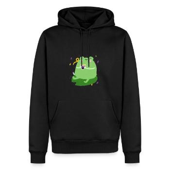 Grenouille douce avec des couleurs de drapeau de fierté non binaires - Sweat à capuche Premium bio Homme - noir - Devant - Nico (187cm)