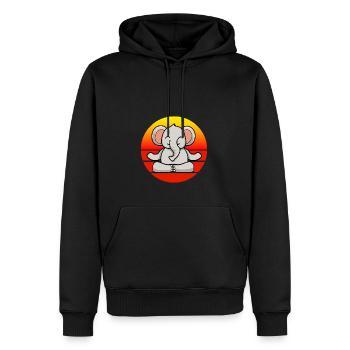 Yoga Elefant, Meditation Yoga für Kinder und - Männer Premium Bio Hoodie - Schwarz - Vorne - Nico (187cm)