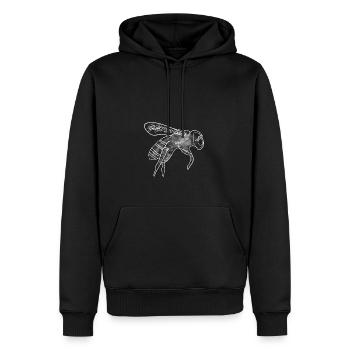 Bee White Pollinator Insect Artful Illustration - Men’s Premium Organic Hoodie - black - Front - Nico (187cm)
