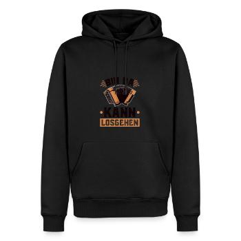 Bin Da Kann Losgehen, Steirische Harmonika - Männer Premium Bio Hoodie - Schwarz - Vorne - Nico (187cm)