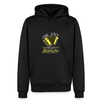 Coole Girls Spielen Steirische Harmonika Quetschn - Männer Premium Bio Hoodie - Schwarz - Vorne - Nico (187cm)