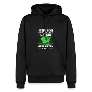 Steirische Harmonika Ist Wie Latein, Lustiges - Männer Premium Bio Hoodie - Schwarz - Vorne - Nico (187cm)