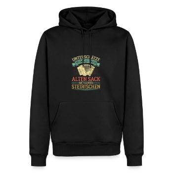 Alter Sack Mit Steirische Harmonika, Lustiges - Männer Premium Bio Hoodie - Schwarz - Vorne - Nico (187cm)