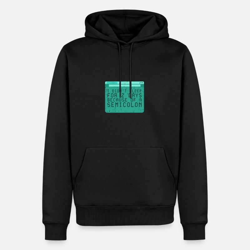 Ich habe wegen eines Semikolons 2 Tage lang nicht geschlafen - Männer Premium Bio Hoodie - Schwarz