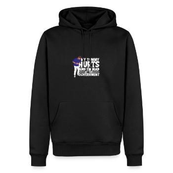 Mein Bauch tut weh und ich bin wütend auf die Regierung - - Männer Premium Bio Hoodie - Schwarz - Vorne - Nico (187cm)