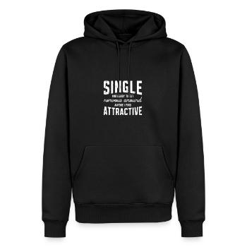 Single und bereit, nervös zu werden in der Nähe von jedem, den ich - Männer Premium Bio Hoodie - Schwarz - Vorne - Nico (187cm)