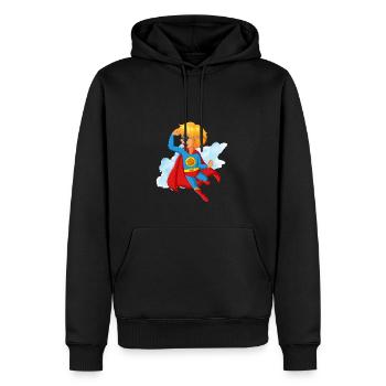 SUPER MAN BABY - Sweat à capuche Premium bio Homme - noir - Devant - Nico (187cm)