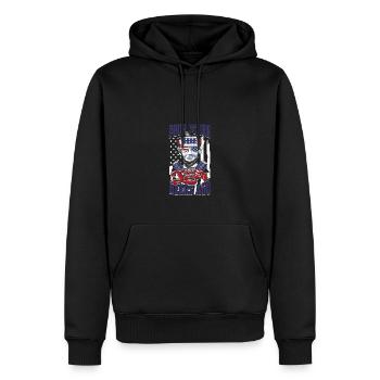 Quatre scores et sept bières il y a - score - Sweat à capuche Premium bio Homme - noir - Devant - Nico (187cm)