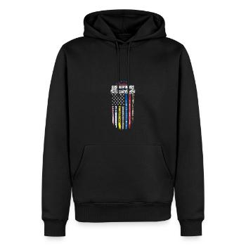 Amerikas Ersthelfer-Tapferkeit in Aktion Krankenschwester - Männer Premium Bio Hoodie - Schwarz - Vorne - Nico (187cm)