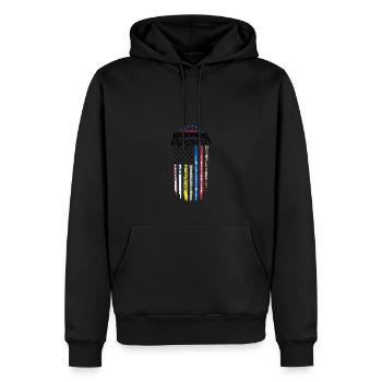 Amerikas Ersthelfer-Tapferkeit in Aktion Krankenschwester - Männer Premium Bio Hoodie - Schwarz - Vorne - Nico (187cm)