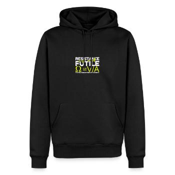 Widerstand ist nicht zwecklos Seine Spannung geteilt durch - Männer Premium Bio Hoodie - Schwarz - Vorne - Nico (187cm)