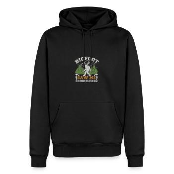 Bigfoot m’a vu mais personne ne le croit - folklore - Sweat à capuche Premium bio Homme - noir - Devant - Nico (187cm)