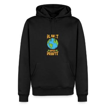 Planet over profit - ecology - Men’s Premium Organic Hoodie - black - Front - Nico (187cm)