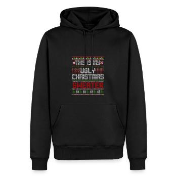 C’est mon vilain design de Noël - Sweat à capuche Premium bio Homme - noir - Devant - Nico (187cm)