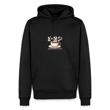 E=MC 2 Energie Milch Kaffee - Kaffee - Männer Premium Bio Hoodie - Schwarz - Vorne - Nico (187cm)