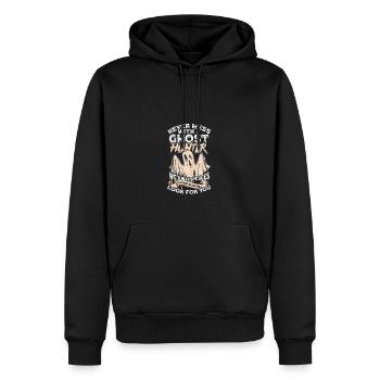Ne jouez jamais avec un chasseur de fantômes Nous connaissons des endroits - Sweat à capuche Premium bio Homme - noir - Devant - Nico (187cm)