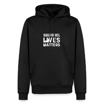 Squirrel Lives Matter - Waldwesen - Männer Premium Bio Hoodie - Schwarz - Vorne - Nico (187cm)