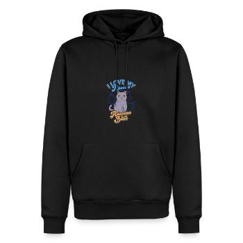 Ich liebe meine Rettung Russian Blue - pelzig - Männer Premium Bio Hoodie - Schwarz - Vorne - Nico (187cm)