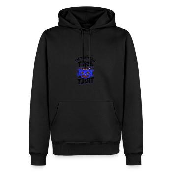 I'm non verbal trick or treat - scary pumpkin - Men’s Premium Organic Hoodie - black - Front - Nico (187cm)