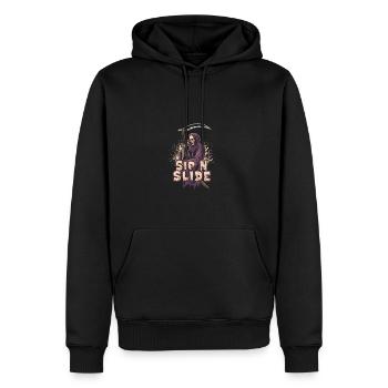 Sip n Slide - Sensenmann Halloween - Männer Premium Bio Hoodie - Schwarz - Vorne - Nico (187cm)