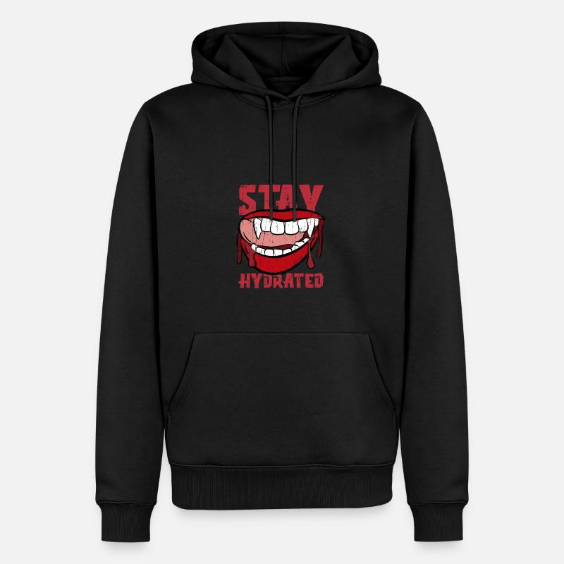 Restez hydraté - vampire - Sweat à capuche Premium bio Homme - noir