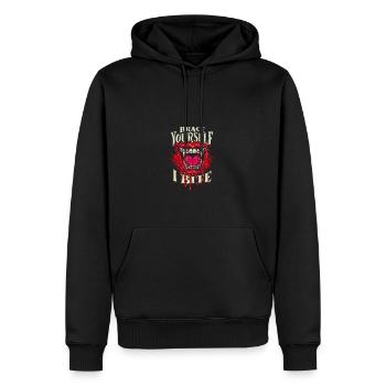Préparez-vous je mords - vampire - Sweat à capuche Premium bio Homme - noir - Devant - Nico (187cm)