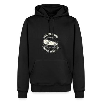 Skateboarding is a way to let your body control - Men’s Premium Organic Hoodie - black - Front - Nico (187cm)