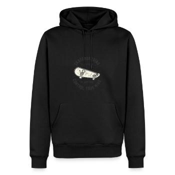 Skateboarding is a way to let your body control - Men’s Premium Organic Hoodie - black - Front - Nico (187cm)