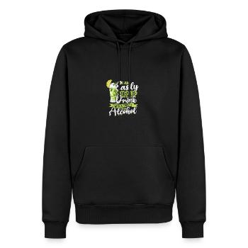Ich bin leicht zufrieden mit jedem Getränk mit einem Twist - Männer Premium Bio Hoodie - Schwarz - Vorne - Nico (187cm)