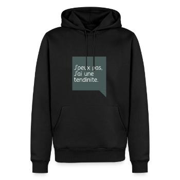 J'peux pas j'ai une tendinite - Sweat à capuche Premium bio Homme - noir - Devant - Nico (187cm)