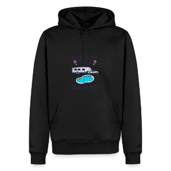On met le glam dans le glamping - glamping - Sweat à capuche Premium bio Homme - noir - Devant - Nico (187cm)