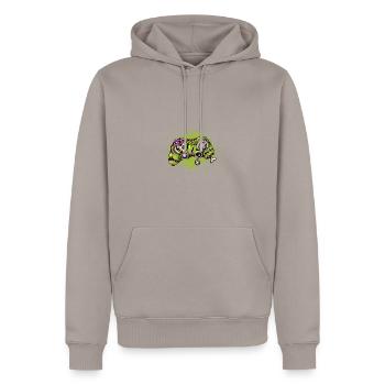 Contrôleur de jeu de peinture en aérosol verte - gamer - Sweat à capuche Premium bio Homme - taupe - Devant - Nico (187cm)