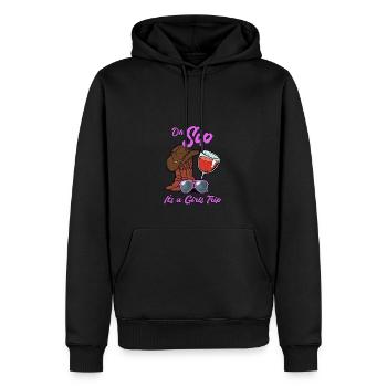 Oh sip C’est un voyage de filles - voyage de filles - Sweat à capuche Premium bio Homme - noir - Devant - Nico (187cm)
