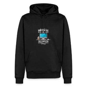 I used to be a people person until people ruined - Men’s Premium Organic Hoodie - black - Front - Nico (187cm)
