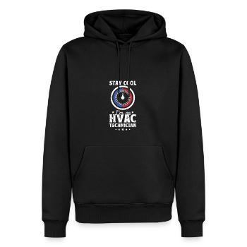 Stay Cool I'm an HVAC Technician - technician - Men’s Premium Organic Hoodie - black - Front - Nico (187cm)