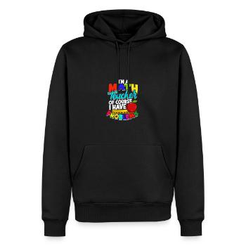 Je suis professeur de maths bien sûr j’ai des problèmes - - Sweat à capuche Premium bio Homme - noir - Devant - Nico (187cm)