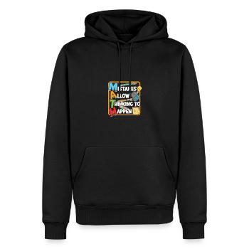 Fehler ermöglichen das Denken - pädagogisch - Männer Premium Bio Hoodie - Schwarz - Vorne - Nico (187cm)