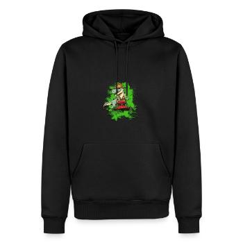 Ein Dinosaurier mäht - Dinosaurier - Männer Premium Bio Hoodie - Schwarz - Vorne - Nico (187cm)