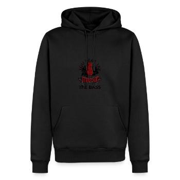 Vous entendez la musique mais vous sentez la basse - basse - Sweat à capuche Premium bio Homme - noir - Devant - Nico (187cm)