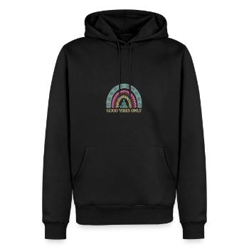 Good Vibes Only Yoga Pose Lotus Flower Leopard - Männer Premium Bio Hoodie - Schwarz - Vorne - Nico (187cm)