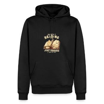A day without reading is like just kidding I have - Men’s Premium Organic Hoodie - black - Front - Nico (187cm)
